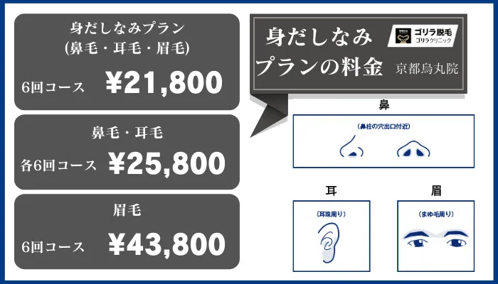 ゴリラクリニック京都烏丸身だしなみプラン料金