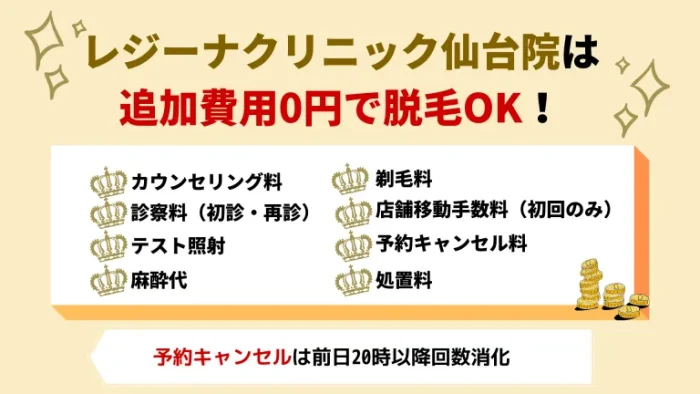 レジーナクリニック仙台院の追加費用