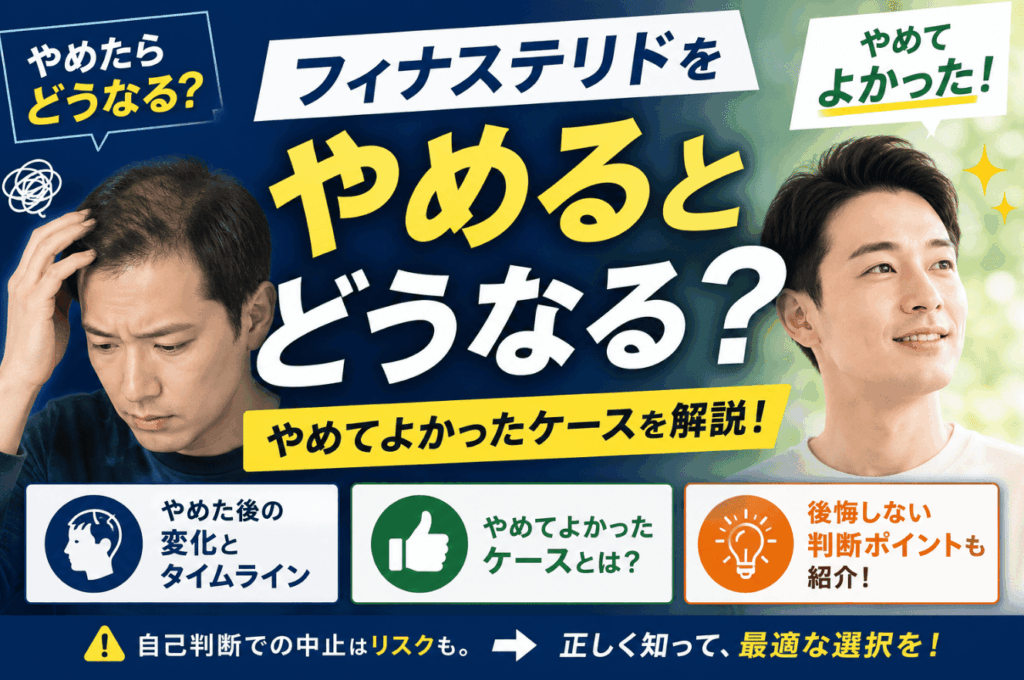 フィナステリドやめるとどうなる？
