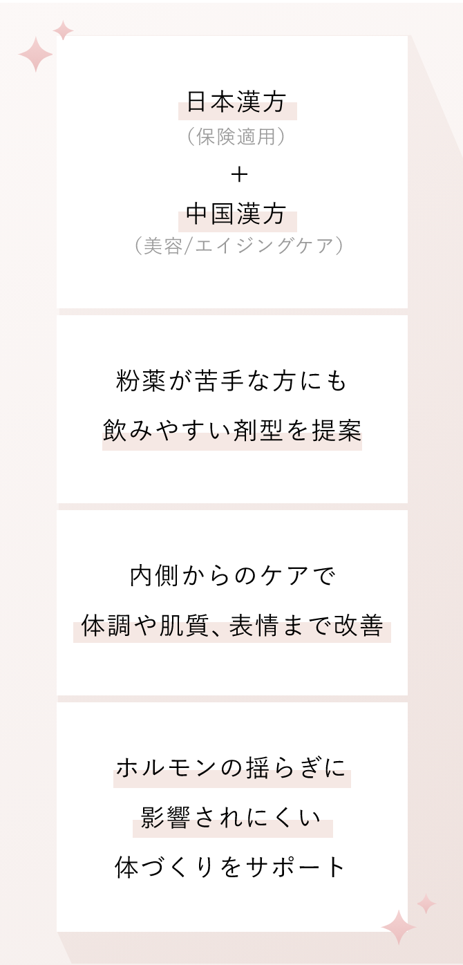 サードクリニックの漢方相談の特徴